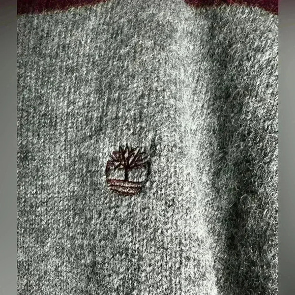 Men’s XL timberland 100% Wool Grey and Maroon Pullover Sweater. - Picture 2 of 9